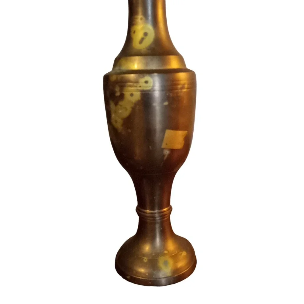 Brass Bud Vase Heavy Metal Vintage Made in India 10